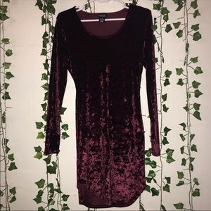 Maroon velvet dress